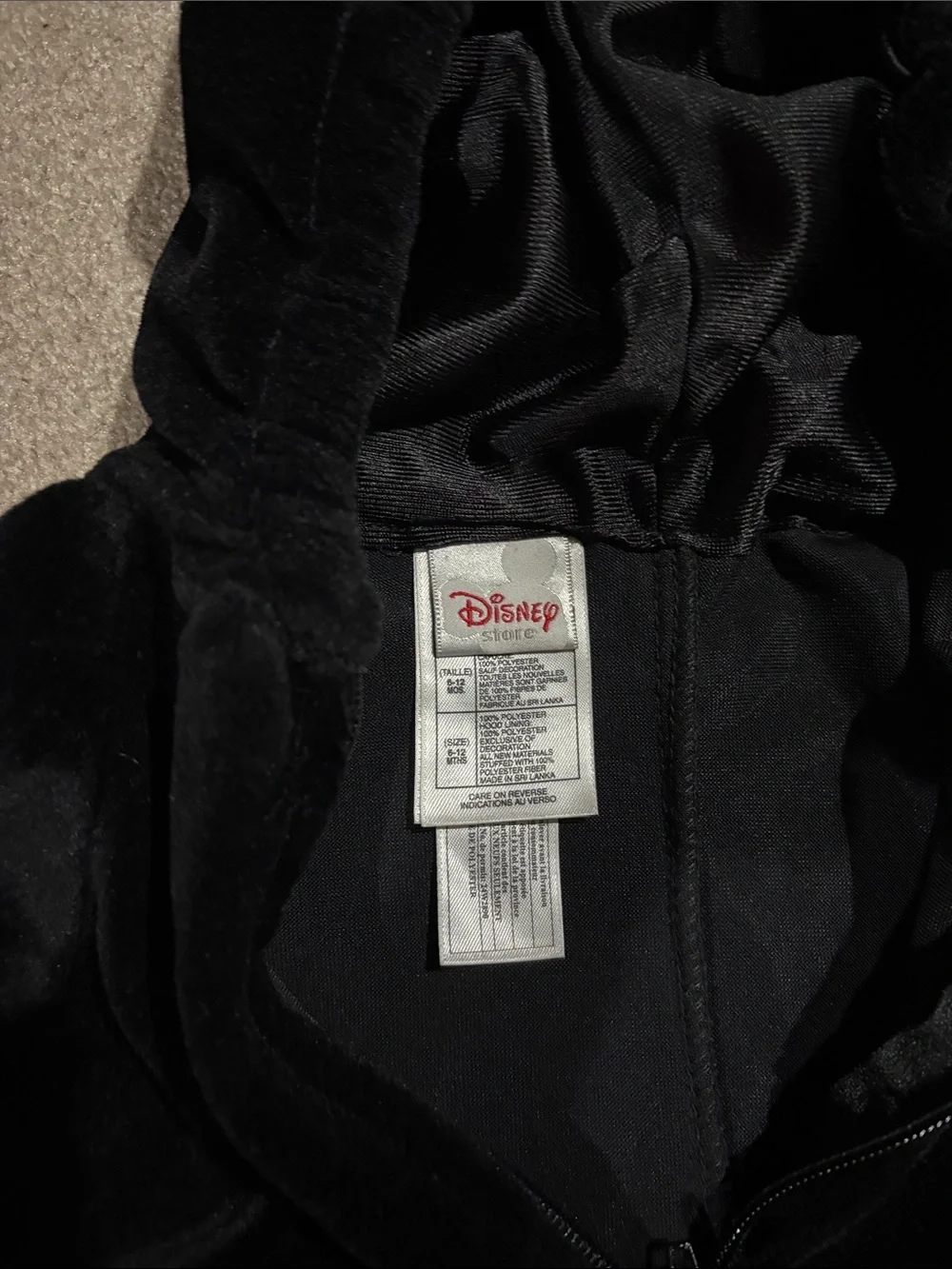Disney Black Plush Character Hoodie with Ears - Picture 2 of 4
